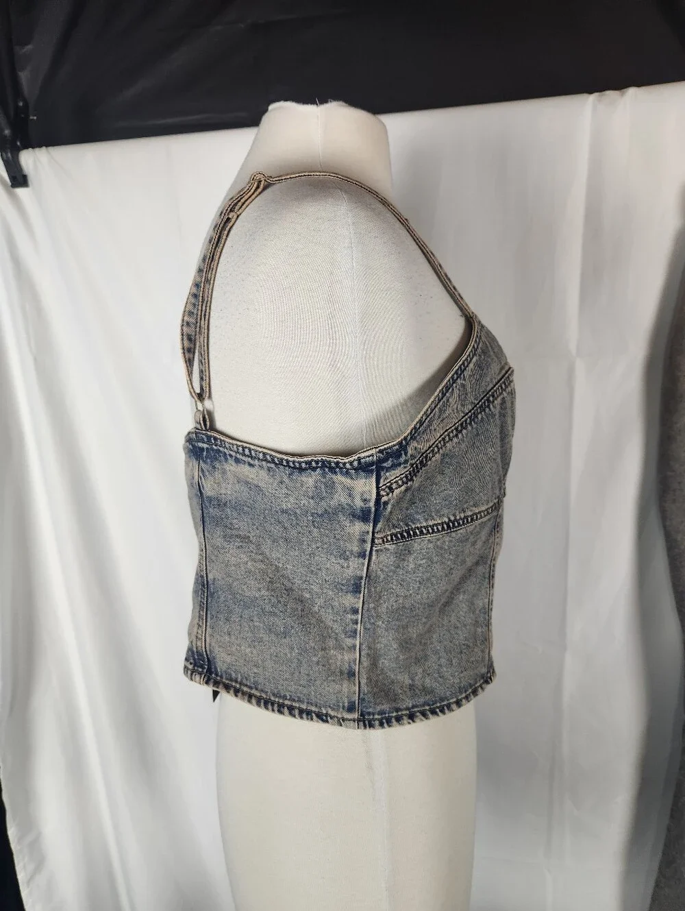 Fashion Nova Cassie Denim Pant Set NWT 2X Vintage Wash Wide Leg Y2K Baddie